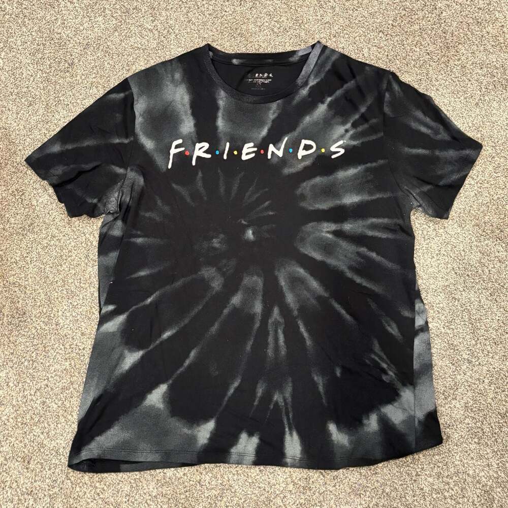 Friends Black Tie-Dye T-Shirt Size XXL